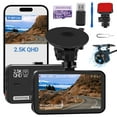 thumbnail image 3 of Dash Cam Front and Rear, Dash Camera for Cars WiFi/APP Control Dual Dashcam W/ 64GB Card, 2.5K Dash Cam Front+1080P Rear Car Camera W/Super Night Vis, 3 of 9