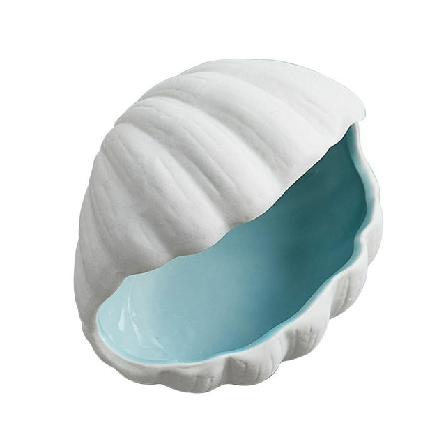 DOLITY Ceramic Jewelry Dish Accent Tray Jewelry Plate for Entryway Home Living Room Seashell M