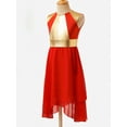 thumbnail image 3 of DPOIS Girls Kids Lyrical Praise Worship Dance Dress Liturgical Dancewear Red 12, 3 of 7