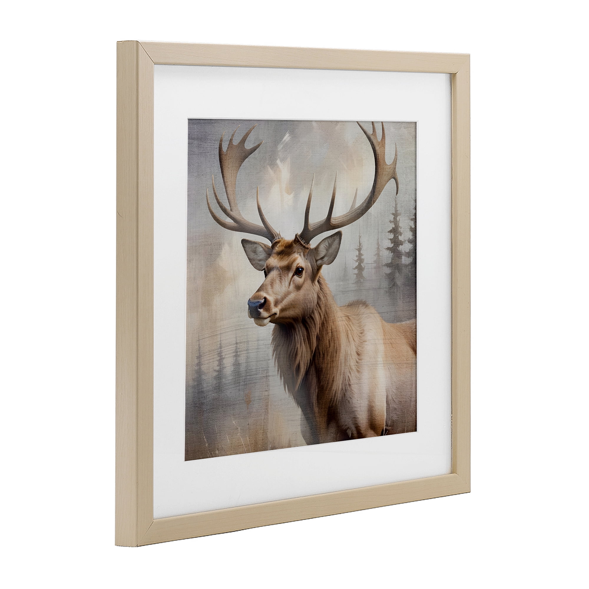 Stupell Industries Graceful Forest Stag Birch Framed Print Under Glass, design by Susan Arnot
