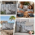 thumbnail image 5 of Gray Elephants Outdoor Waterproof Pillow Covers, Modern Vintage Elephants Blowing Bubbles Decorative Square Throw Pillowcase Sofa Cushion Sham for Patio/Couch/Chair, 20"x20" 2 Pack, 5 of 8