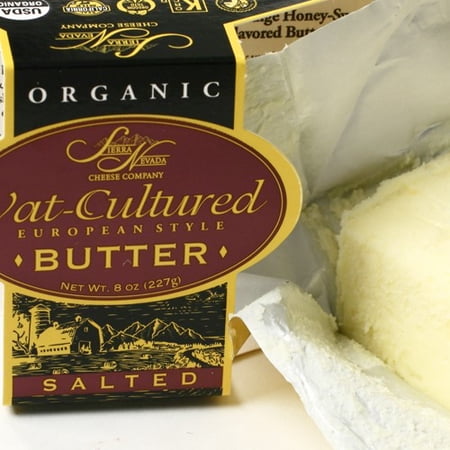 SIERRA NEVADA CHEESE COMPANY, ORGANIC VAT-CULTURED EUROPEAN STYLE UNSALTED BUTTER
