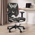 thumbnail image 6 of CHAQLIN Skull Mushroom Floral Print 2 Pcs Office Chair Slipcover for Armchair Stretch Stretchable Computer Chair Protector Polyester Fabric Office Computer Chair Covers, 6 of 8
