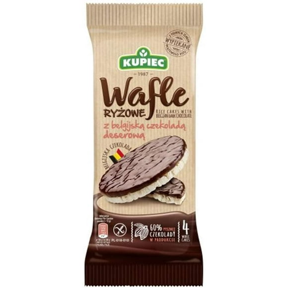 KUPIEC Rice Cakes with Dark Chocolate Pack of 6