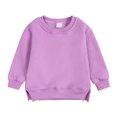 thumbnail image 2 of hengsof Boys Girls Crewneck Sweatshirts Toddler Baby Sweatshirt Solid Color Fleece Lined Long Sleeve Active Pullover Tshirts, 2 of 5