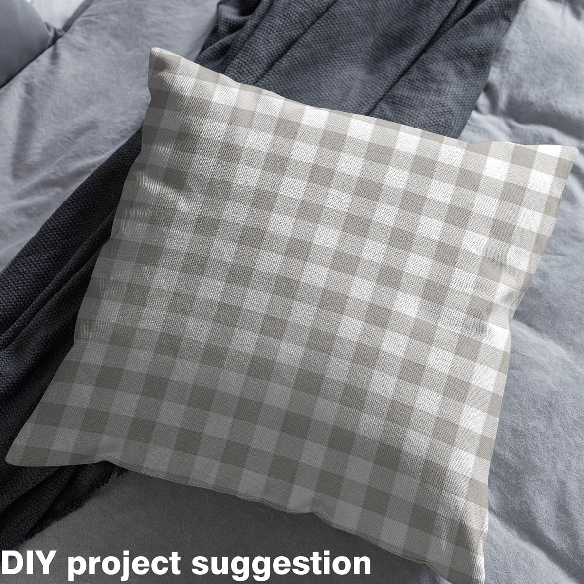 Castle Fairy Geometric Plaid Fabric by the Yard 2 Yards for Teens,White Grey Room Decor Fabric by the Yard,Minimalist Lattice Sewing Fabric,Luxury Bedroom Decor
