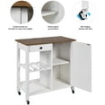 thumbnail image 5 of Catrimown Farmhouse Kitchen Island Cart on Wheels, Rolling Kitchen Cart with Storage, Microwave Stand Coffee Cart, White, 5 of 7