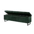 thumbnail image 4 of Inspired Home Hector Velvet Storage Bench, Hunter Green, 4 of 8