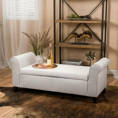 Christopher knight home armed fabric storage outlet ottoman bench