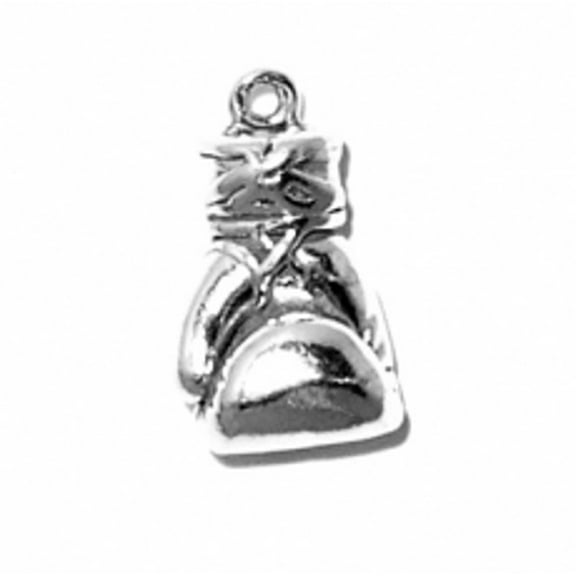 Sterling Silver 16" .8mm Box Chain 3D Boxing Glove Pendant Necklace
