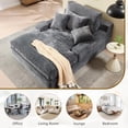 thumbnail image 7 of 75.2''Oversized Chaise Lounge Chair Indoor,Plush Upholstered Sleeper Sofa, Lazy Lounge Reading Chair Bed,Comfy Corduroy Cloud Sofa with Deep Seat for Living Room,Bedroom,Office, 7 of 7
