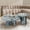 Gray Blue, variant on YWEN Natural Marble Nesting Coffee Table Set of 2,Round Coffee Table with Real Marble Texture for Living Room