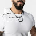thumbnail image 4 of SERASAR Men's Leather Necklace "Solid" with Stainless steel Pendant and Magnetic Closure, Silver 50cm, incliding Gift box, 4 of 7