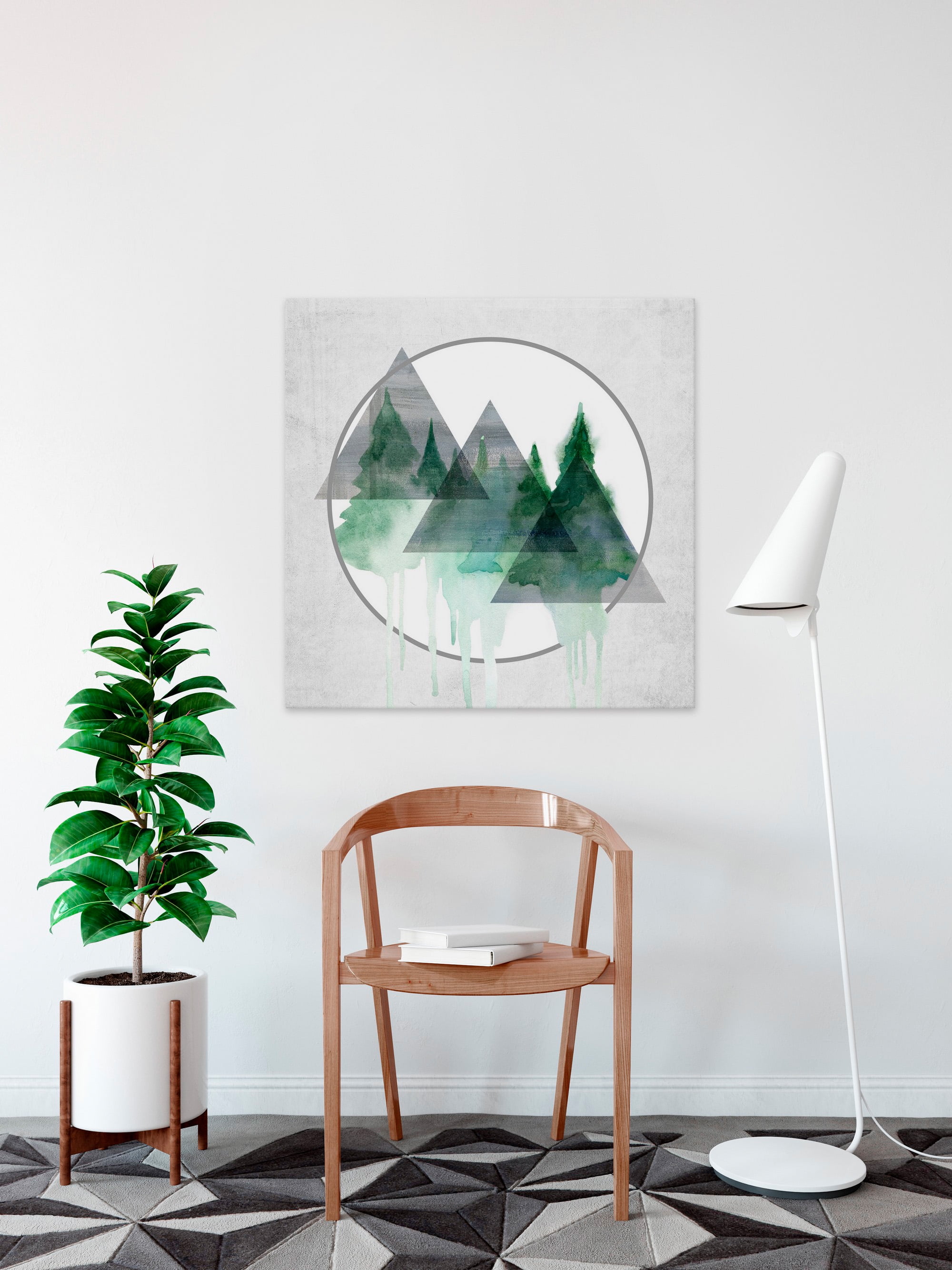 Forest Drips Painting Print on Wrapped Canvas