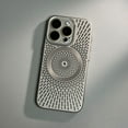thumbnail image 4 of Hollowed Cooling Wireless Charging MagSafe Phone Case for iPhone 14 15pro Max 13 15 pro 12 Lens Films Protective Hard PC Cover (Sierra Blue,For iPhone 12 Pro), 4 of 7