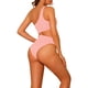 thumbnail image 3 of INSPIRAR CHIC Traje de baño de una pieza para mujer, con un solo hombro, corte asimétrico en la cintura, monokini sólido, color rosa, talla pequeña, 3 of 5