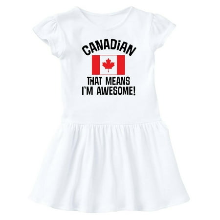 

Inktastic Canada Flag Awesome Canadian Gift Baby Girl Dress
