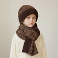 thumbnail image 4 of 4 To 10 Years Old Children Winter Hat Scarf And Gloves Three Piece Outdoor Warm And Knitted Woolen Hat Size One Size, 4 of 5