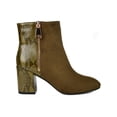 thumbnail image 2 of JOURNEE COLLECTION Womens Green Snake Print Sarah Square Toe Block Heel Zip-Up Booties 6.5, 2 of 4
