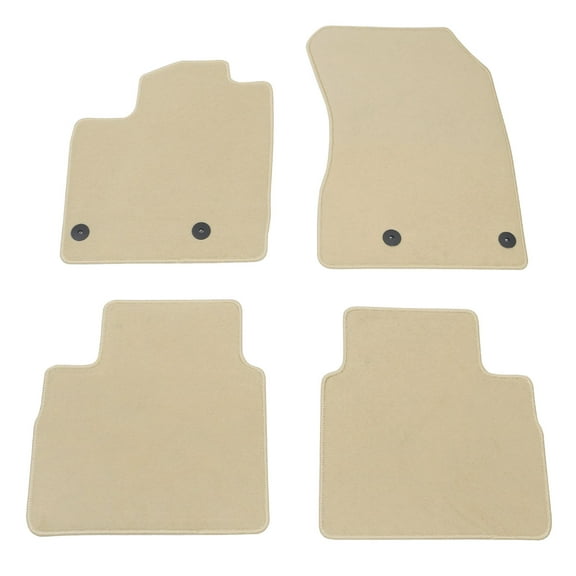 Ikon Motorsports Floor Mats Fits 2021-2026 Nissan Rogue, Car Custom Nylon Beige Carpets Liner Guard Protector 1st 2nd Row Front Rear Protection Cover 4PCS
