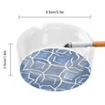 thumbnail image 2 of Round Glass Ashtray 8.5×3.5in Non-Bubble Anti-Rolling Edge Smooth Not Hurt Hands For Living Room Bedroom Work Hotel Office Car Indigo Moroccan Trellis Hand-Drawn Sketch_4, 2 of 8