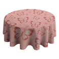 thumbnail image 4 of Pink Butterfly Pattern Round Tablecloth 60"x60",Wrinkle Wipeable Table Cloth for Kitchen Dining Room Picnic Patio Party, 4 of 6