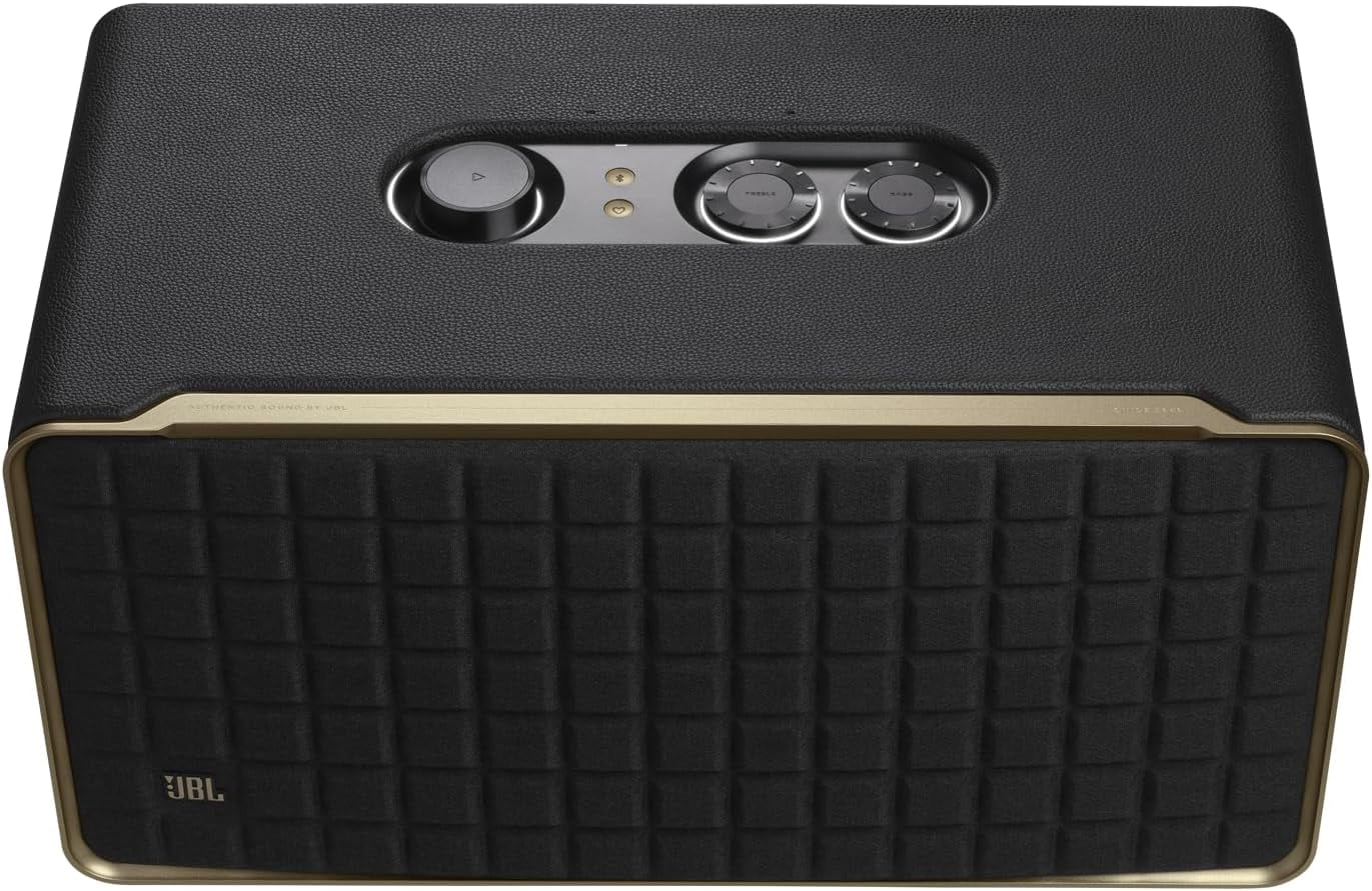 Open Box JBL Authentics 500 - Hi-fidelity smart home speaker with Wi-Fi, Bluetooth and Voice Assistants with retro design - Black