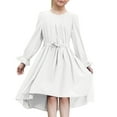 thumbnail image 1 of Robes pour Préadolescentes à Manches Longues, Robes d'Été, Robe Chic, Robe Ligne A, Robe Blanche pour Filles, Robe d'Anniversaire pour Fille, 1 of 6