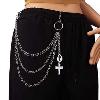 CIYISON Simple Imitation Pearl Waist Chain Men Vintage Metal 