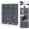 thumbnail image 2 of Xilee Portable Closet Wardrobe for Hanging Clothes Closet with Cover,10 Storage Organizer Shelves for Bedroom, Durable and Easy to Assemble, Grey, 2 of 11