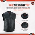 thumbnail image 2 of Daniel Smart Men leather vest Cowhide Motorcycle Leather Vest, 2 of 7