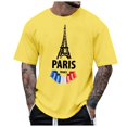 thumbnail image 1 of TSADFHJI T-Shirts pour Hommes Manches Courtes Graphique Automne T-Shirts Décontractés Doux et Confortables en Coton Imprimé avec Col Rond et Manches Courtes G Jaune, 1 of 5