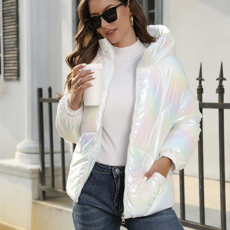憧れ Puffer Clearance!Ukumplol Jacket Women's Coat Shiny Womens Clothing