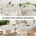 thumbnail image 7 of White Highland Cow Car Flower Pattern Round Fitted Tablecloth with Elastic Edge,Dining Table Cover Waterproof,Outdoor Round Tablecloth for Camping,Dining,Indoor and Outdoor, 7 of 7