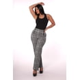thumbnail image 3 of Cropped Straight Leg Pants With Button Waist Detail - Black, White Plaid, 3 of 9