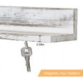 thumbnail image 3 of LIANTRAL Magnetic Key Holder for Wall Wood Shelf Organizer Set of 2 Distressed White, 3 of 7