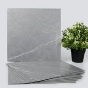 Lxcreat Marble Grey Peel and Stick Floor Tile 10 PCS Vinyl Flooring Peel and Stick Tile 12 x 12 in Self Adhesive Bathroom Floor Tiles