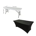 thumbnail image 3 of Gowinex Black 8 ft Spandex Fitted Stretch Tablecloth Table Cover, 3 of 4