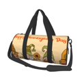 thumbnail image 1 of Fotbe Gnomes Happy Thanksgiving Bolsa Deportiva de Lona Plegable con Estampado, Bolsa de Gimnasio con Bolsillo Seco/Húmedo, Bolsa de Viaje Ultraligera de Gran Capacidad, 1 of 6