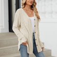 thumbnail image 4 of Light Weight Cardigan for Women Open Front Coat Long Sleeve Fashion Soft Knit Fall Spring Cardigans Stretchy Lightweight Sweater Beige 2XL, 4 of 8