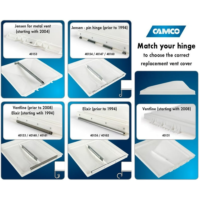 Camco 40155/40158 White Polypropylene Vent Lid - Ventline pre 2008
