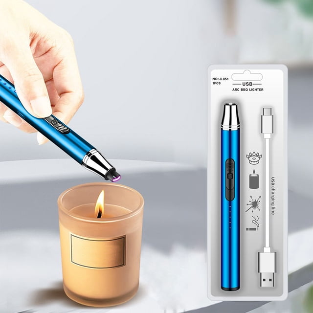 SPOORYYO USB Rechargeable Flameless Lighter, Windproof Plasma Lighter for Candles & Camping, Portable Metal Lighter with Power Indicator - Multiple Colors Available