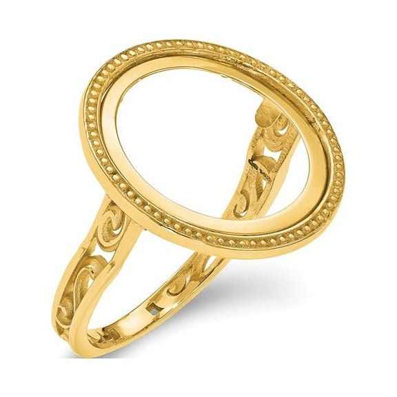 14K Yellow Gold Ring Band Themed Holds 1 10oz American Eagle coin Product does not include