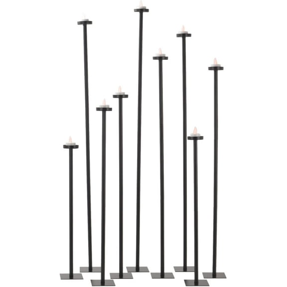 Floor Candelabra Tall Candle Holders for Wedding Decor Using, 9 Taper Tall Floor Candle Holders DIY for Tealight Set, Black Iron