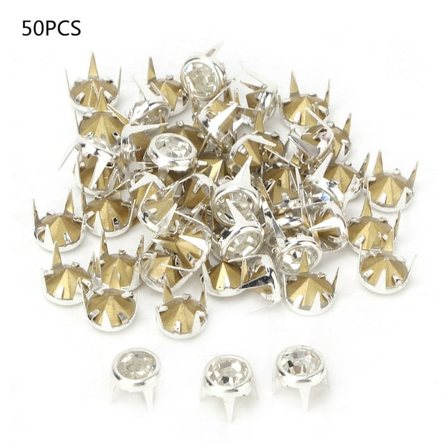 Rhinestones, Rhinestone, Beautiful 7mm Rhinestones For Crafts DIY Silver Round Claw 50PCS For Crafts And Decoration Clothes And Handicrafts
