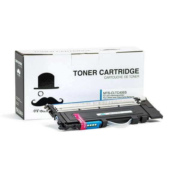 Moustache Samsung CLT-C406S Compatible Cyan Toner Cartridge for CLP-360 CLP-365 CLP-365W CLX-3300 3305 3305FN 3305FW 3305W Xpress SL-C410W C460FW C460W M2675 M2675FN M2825ND