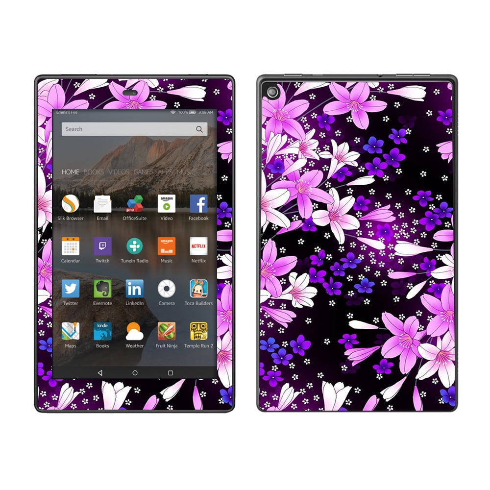 Skins Decals For Amazon Fire Hd 8 Tablet / Purple Pink Flowers Lillie