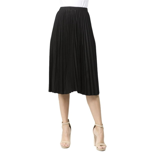Falda plisada brillo sutil AMAD negro L AMAD SS22-F16