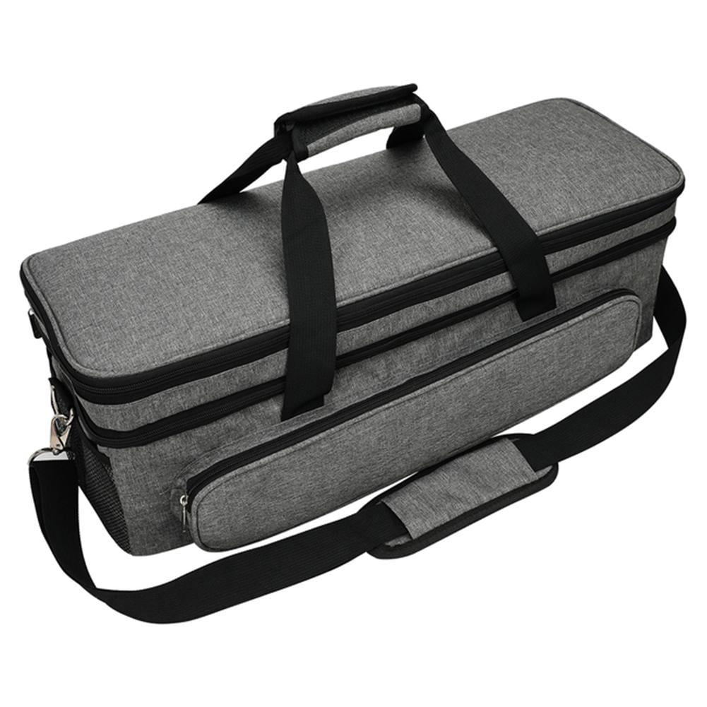 CURMIO Rolling Carrying Case with Wheels Compatible for Cricut Explore Air  2, Cricut Maker and Silhouette Cameo 4, Double Layers Craft Tote Bag with