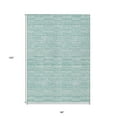 thumbnail image 3 of 8' X 10' Turquoise Teal Blue And Gray Striped Washable Indoor Outdoor Area Rug, 3 of 5